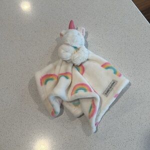 Blankets & Beyond Rainbow White Unicorn Baby Security Blanket Lovey Nunu